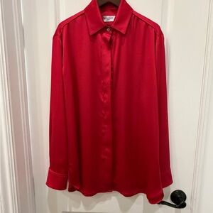NWT Serena Bute Red Satin Blouse